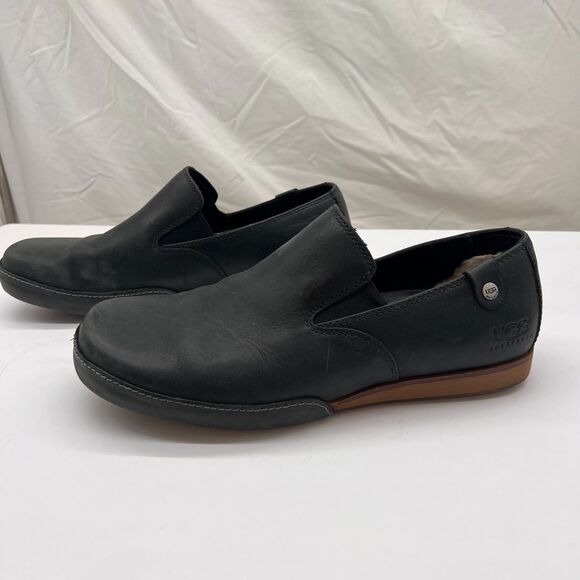 UGG Men\'s Leather Slip On Casual Loafers Shoes Black Size 10 main image 14